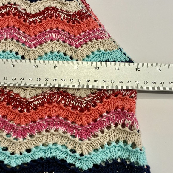Lulus Chevron Crochet Boho Cropped Tank Top Size L Summer Festival Coachella - Picture 9 of 11